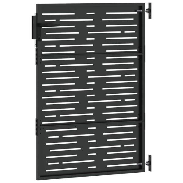 Gartentor Schwarz 105 x 150 cm Pulverbeschichteter Stahl