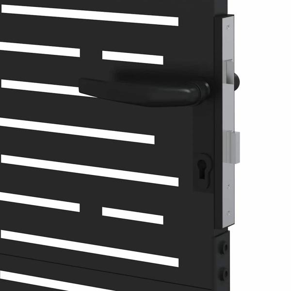 Gartentor Schwarz 105 x 150 cm Pulverbeschichteter Stahl