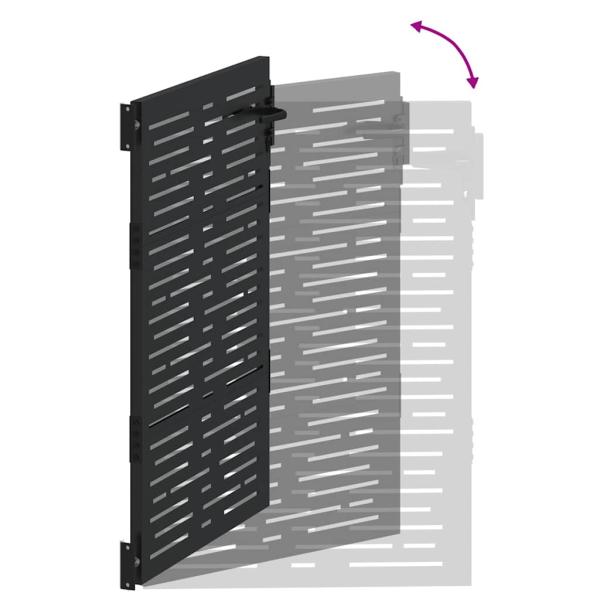 Gartentor Schwarz 105 x 150 cm Pulverbeschichteter Stahl