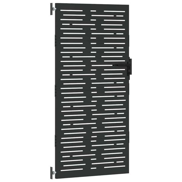 Gartentor Schwarz 105 x 175 cm Pulverbeschichteter Stahl
