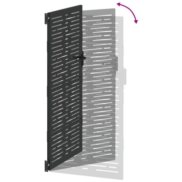 Gartentor Schwarz 105 x 175 cm Pulverbeschichteter Stahl