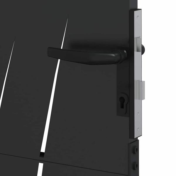 Gartentor Schwarz 105 x 125 cm Pulverbeschichteter Stahl