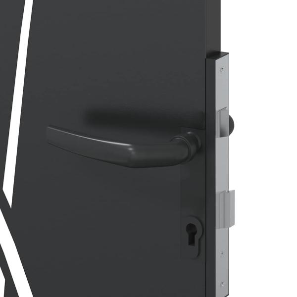 Gartentor Schwarz 105 x 175 cm Pulverbeschichteter Stahl