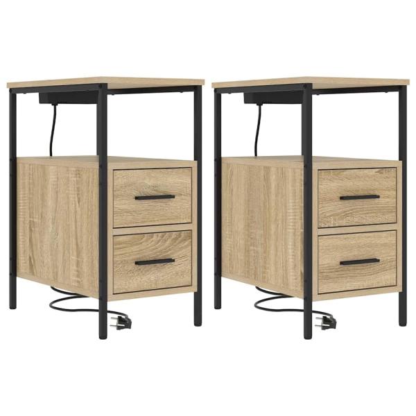 Nachttische 2 pcs Sonoma Eiche 30 x 48 x 61 cm Holzwerkstoff