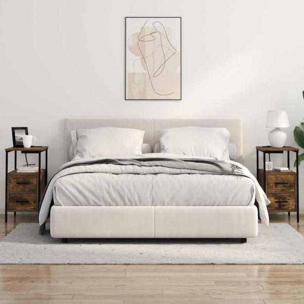 Nachttische 2 pcs Räuchereiche 30 x 48 x 61 cm Holzwerkstoff