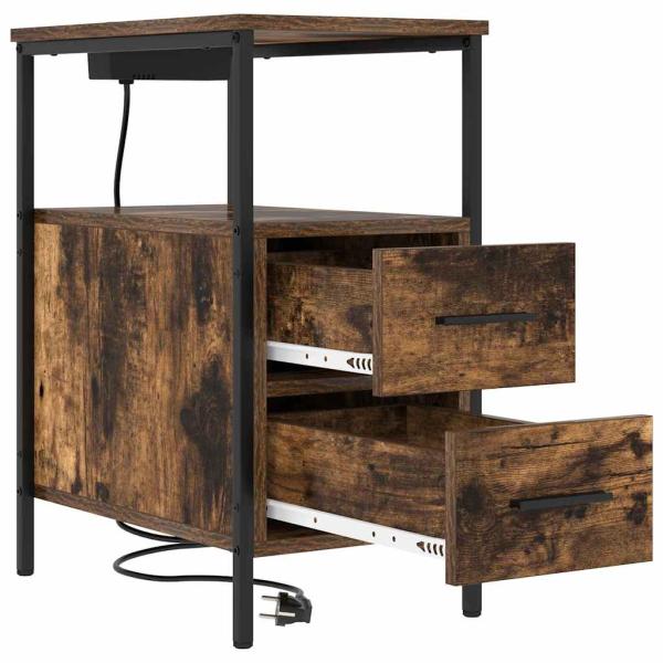 Nachttische 2 pcs Räuchereiche 30 x 48 x 61 cm Holzwerkstoff