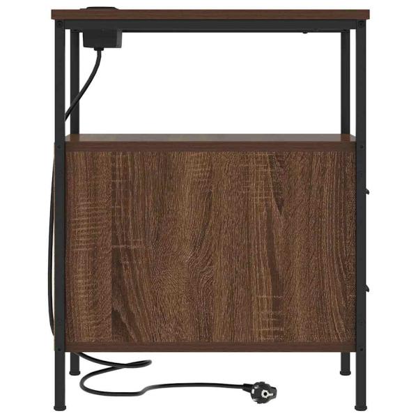 ARDEBO.de - Nachttisch Braune Eiche 30 x 48 x 61 cm Holzwerkstoff