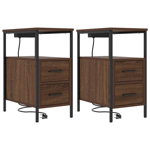Nachttische 2 pcs Braune Eiche 30 x 48 x 61 cm Holzwerkstoff