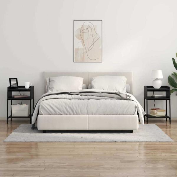 Nachttische 2 pcs Schwarze Eiche 40 x 40 x 61 cm Holzwerkstoff