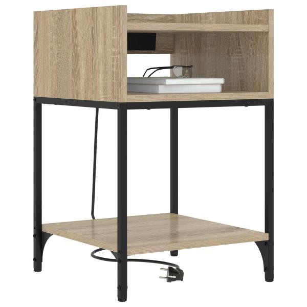 ARDEBO.de - Nachttisch mit Regal Sonoma Eiche 40 x 40 x 61 cm Holzwerkstoff