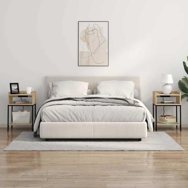 Nachttische 2 pcs Sonoma Eiche 40 x 40 x 61 cm Holzwerkstoff