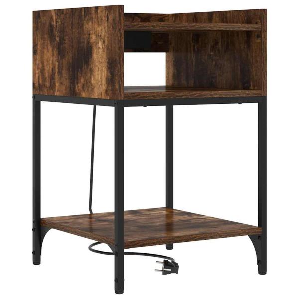 Nachttisch mit Regal Räuchereiche 40 x 40 x 61 cm Holzwerkstoff