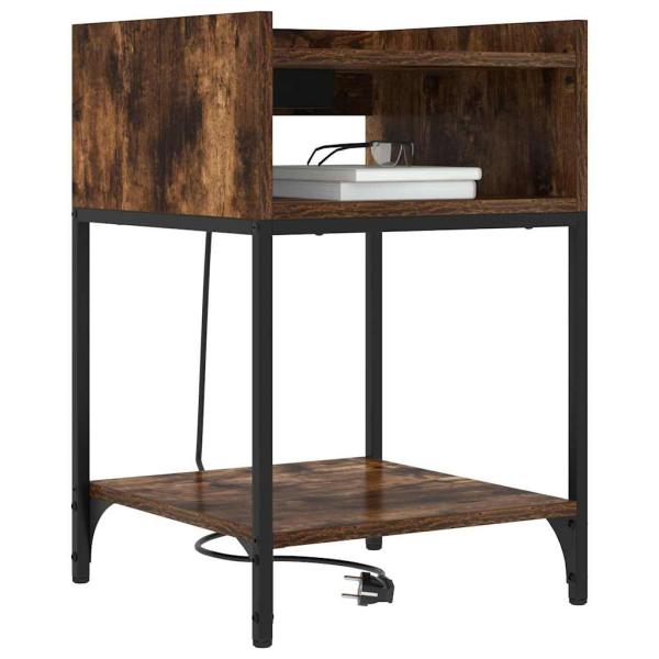 Nachttische 2 pcs Räuchereiche 40 x 40 x 61 cm Holzwerkstoff