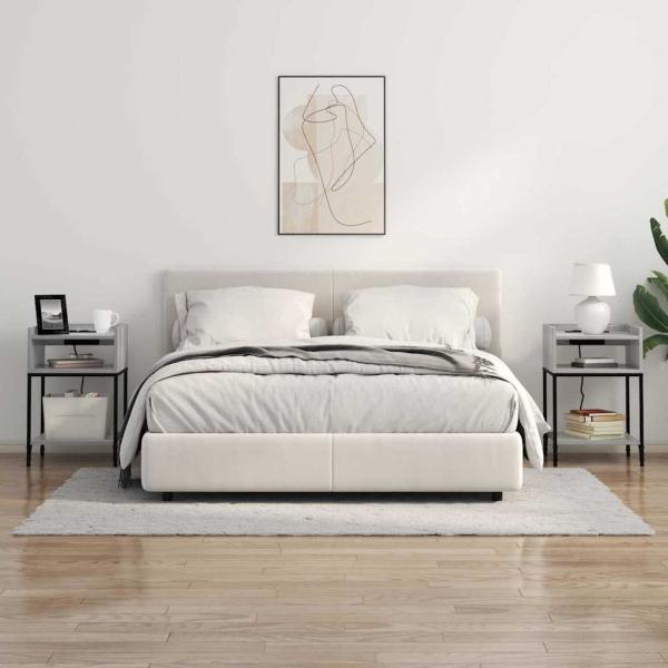 Nachttische 2 pcs Grau Sonoma 40 x 40 x 61 cm Holzwerkstoff