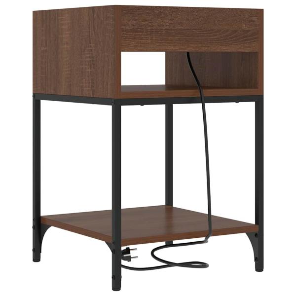 Nachttisch mit Regal Braune Eiche 40 x 40 x 61 cm Holzwerkstoff