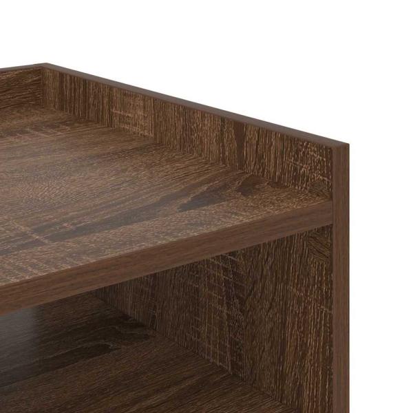 Nachttisch mit Regal Braune Eiche 40 x 40 x 61 cm Holzwerkstoff