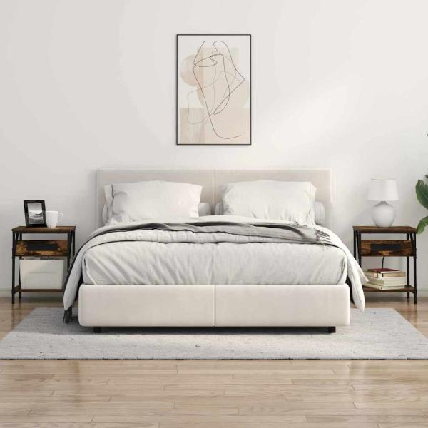 Nachttische 2 pcs Räuchereiche 38 x 30 x 48 cm Holzwerkstoff