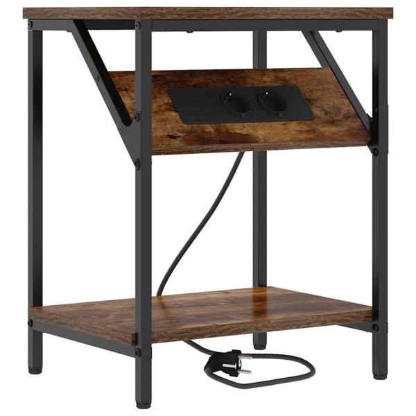 Nachttische 2 pcs Räuchereiche 38 x 30 x 48 cm Holzwerkstoff