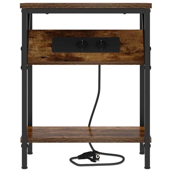 Nachttische 2 pcs Räuchereiche 38 x 30 x 48 cm Holzwerkstoff