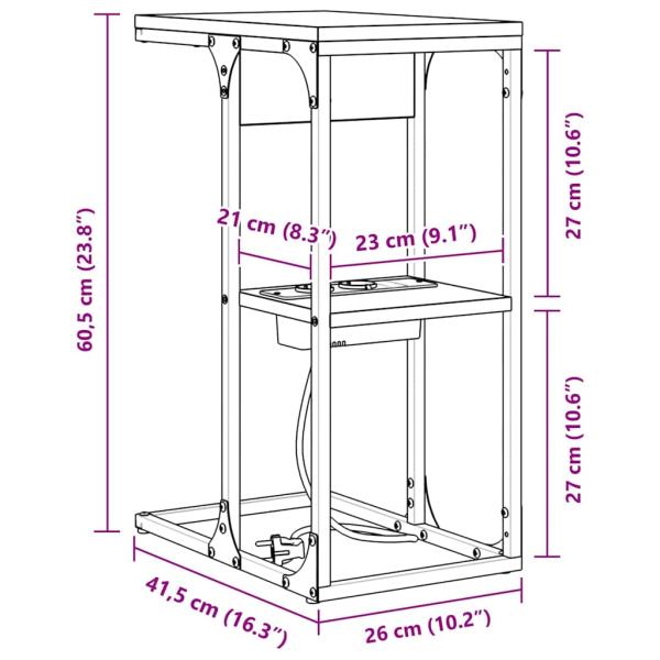 Nachttisch Braun Eichen-Optik 41,5 x 26 x 60,5 cm Holzwerkstoff