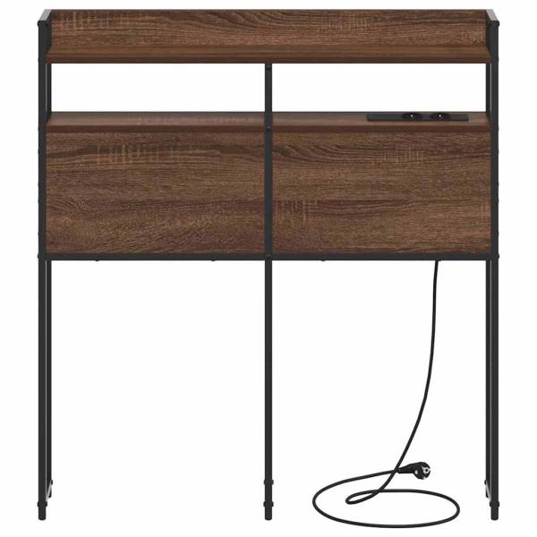 Stauraum-Kopfteil Braun Eiche 90 cm Holzwerkstoff
