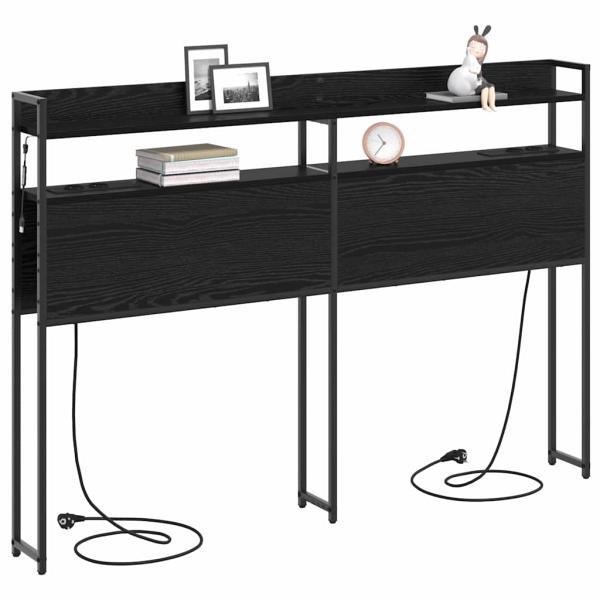Stauraum-Kopfteil Schwarz Eiche 120 cm Holzwerkstoff