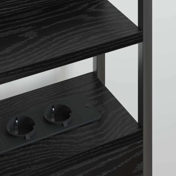 Stauraum-Kopfteil Schwarz Eiche 120 cm Holzwerkstoff