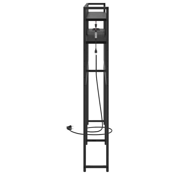 Stauraum-Kopfteil Schwarz Eiche 120 cm Holzwerkstoff