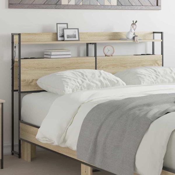 ARDEBO.de - Stauraum-Kopfteil Sonoma Eiche 120 cm Holzwerkstoff