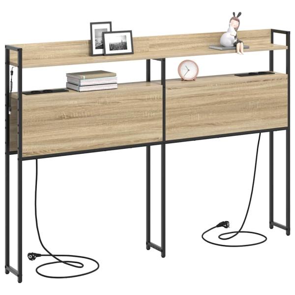 Stauraum-Kopfteil Sonoma Eiche 120 cm Holzwerkstoff