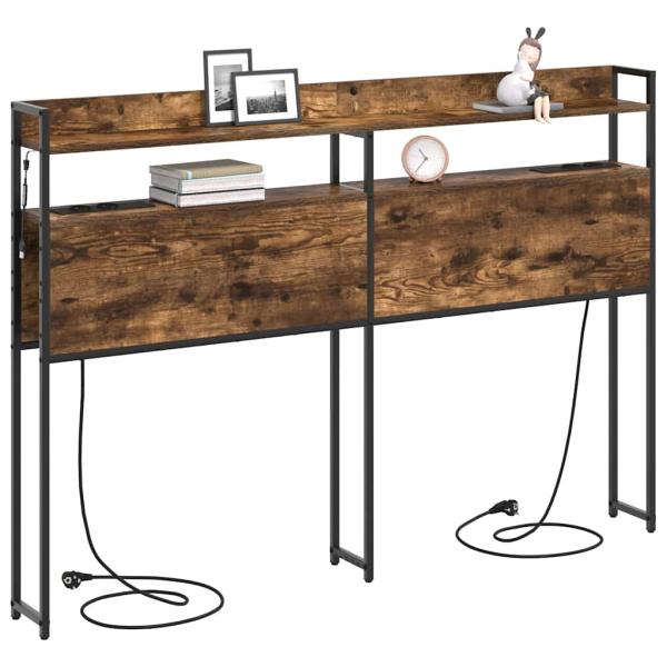 Stauraum-Kopfteil Rauch-Eiche 120 cm Holzwerkstoff