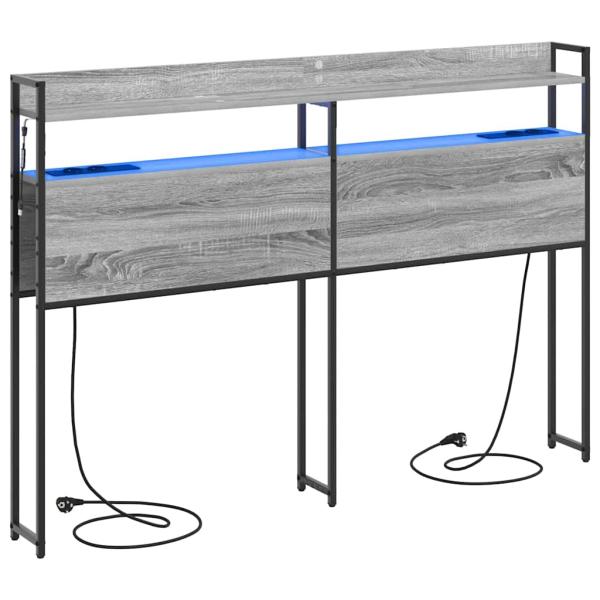 Stauraum-Kopfteil Grau sonoma 120 cm Holzwerkstoff