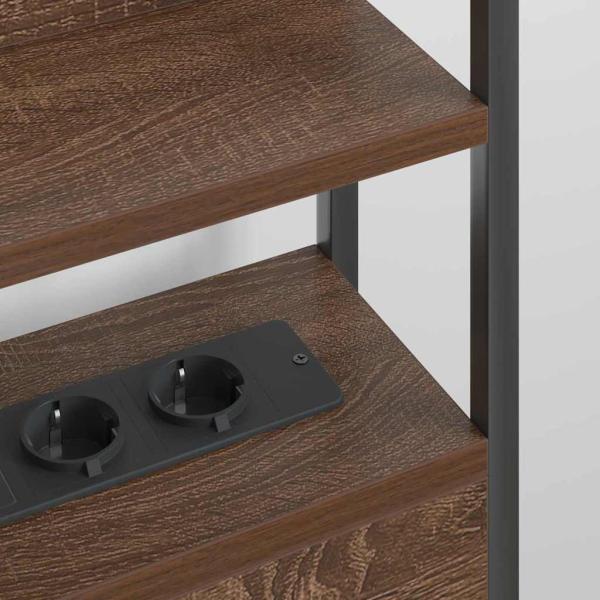 Stauraum-Kopfteil Braun Eiche 120 cm Holzwerkstoff