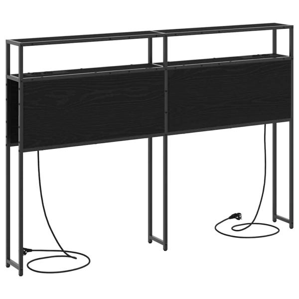 Stauraum-Kopfteil Schwarz Eiche 140 cm Holzwerkstoff