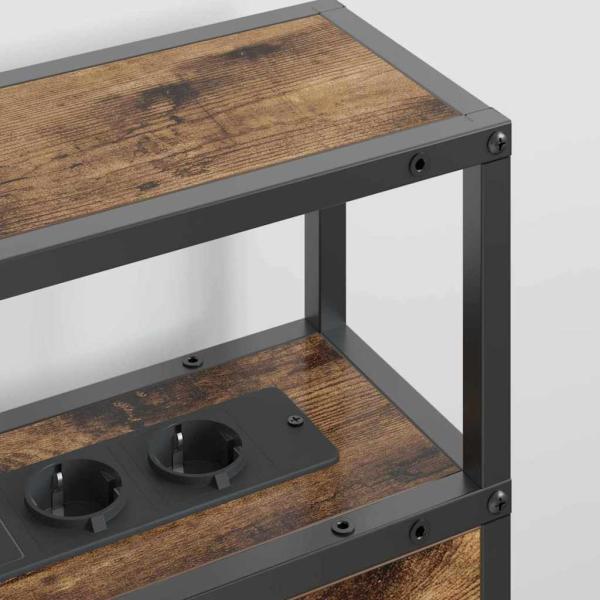 Stauraum-Kopfteil mit Kopfteil mit Speicher Rauch-Eiche 140 cm Holzwerkstoff