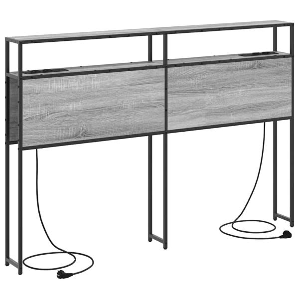 Stauraum-Kopfteil mit Kopfteil mit Speicher Grau sonoma 140 cm Holzwerkstoff