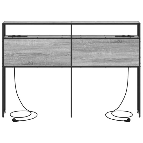 Stauraum-Kopfteil mit Kopfteil mit Speicher Grau sonoma 140 cm Holzwerkstoff