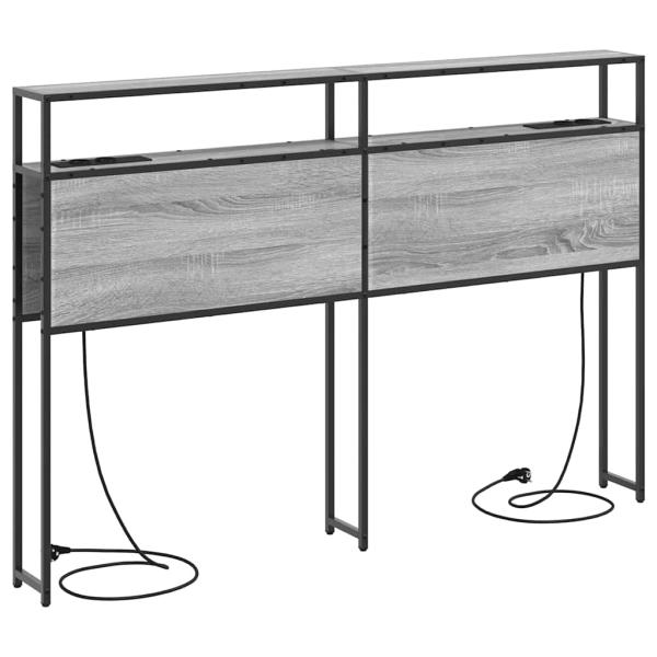Stauraum-Kopfteil mit Kopfteil mit Speicher Grau sonoma 140 cm Holzwerkstoff