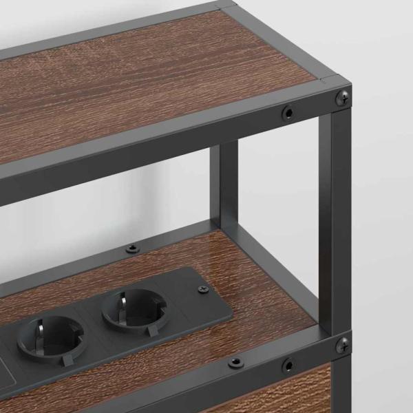 Stauraum-Kopfteil mit Kopfteil mit Speicher Braun Eiche 140 cm Holzwerkstoff