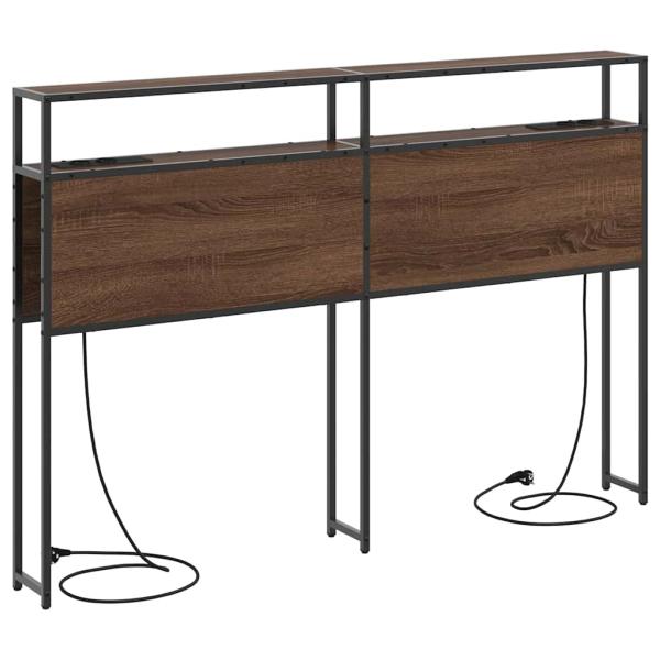 Stauraum-Kopfteil mit Kopfteil mit Speicher Braun Eiche 140 cm Holzwerkstoff