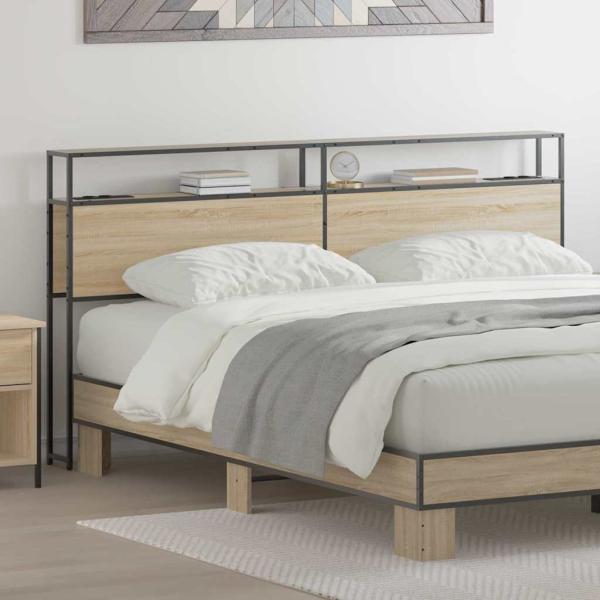 ARDEBO.de - Stauraum-Kopfteil Sonoma Eiche 180 cm Holzwerkstoff