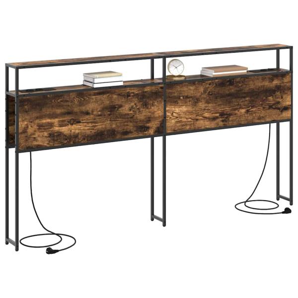 Stauraum-Kopfteil mit Kopfteil mit Speicher Rauch-Eiche 180 cm Holzwerkstoff