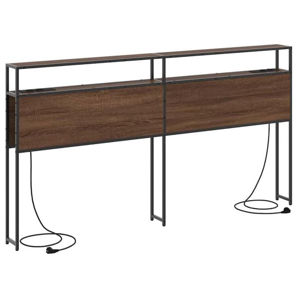 Stauraum-Kopfteil mit Kopfteil mit Speicher Braun Eiche 180 cm Holzwerkstoff