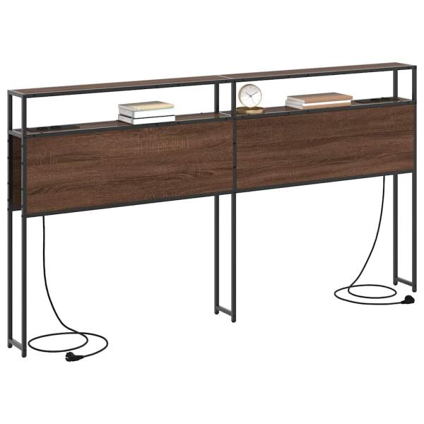 Stauraum-Kopfteil mit Kopfteil mit Speicher Braun Eiche 180 cm Holzwerkstoff