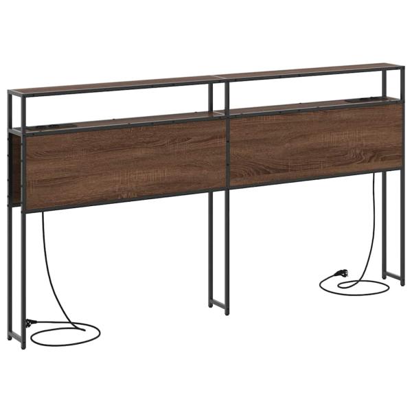 Stauraum-Kopfteil mit Kopfteil mit Speicher Braun Eiche 180 cm Holzwerkstoff
