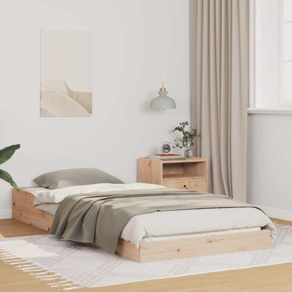 ARDEBO.de - Bettgestell Braun 100 x 200 cm Massivholz Kiefer