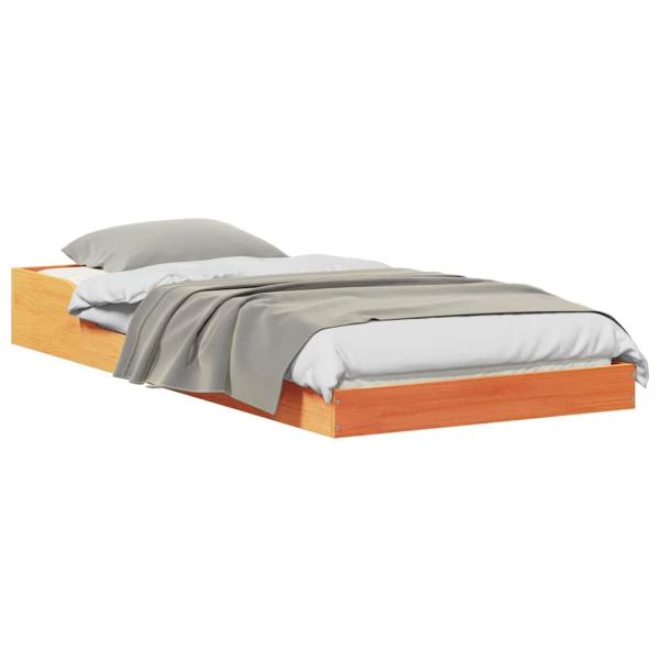 Bettgestell Wachsbraun 80 x 210 cm Massivholz Kiefer