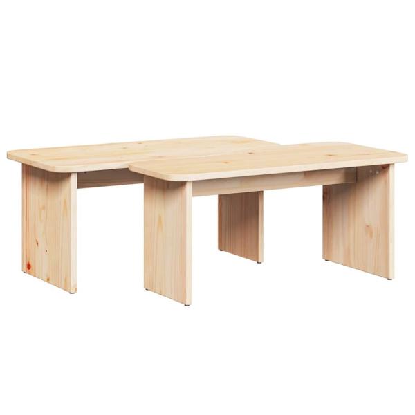 Couchtisch 2 pcs Natürlich 100 x 69 x 35.5 cm Massivkiefer