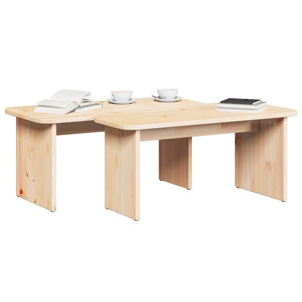 Couchtisch 2 pcs Natürlich 100 x 69 x 35.5 cm Massivkiefer