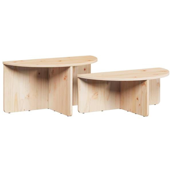 Couchtisch 2 pcs Natürlich 79 x 39.5 x 40 cm Massivkiefer